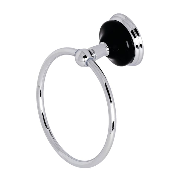 BA9114C Water Onyx 6" Towel Ring, Polished Chrome